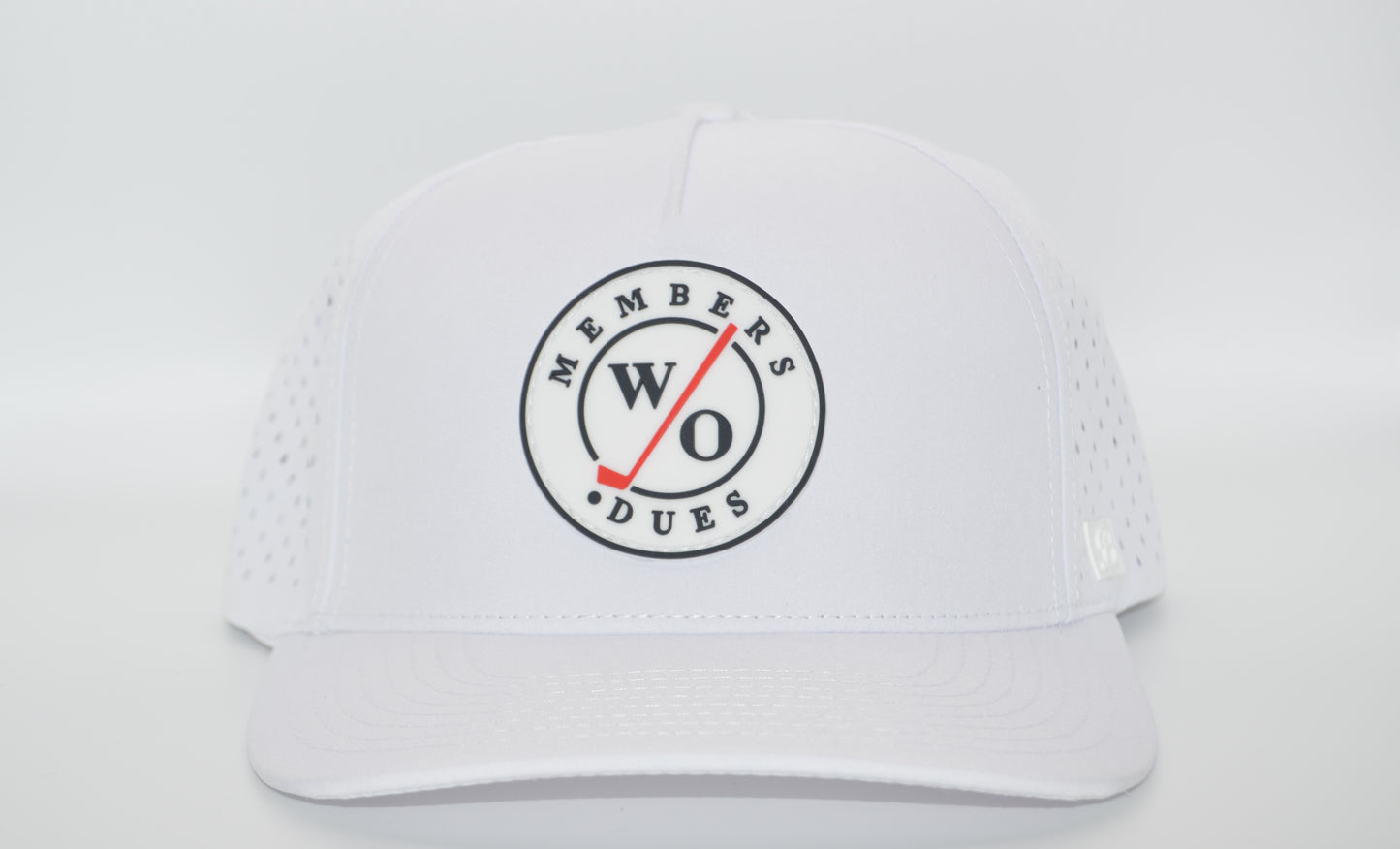 New Members Performance Rubber Label Lid Dues White Hat