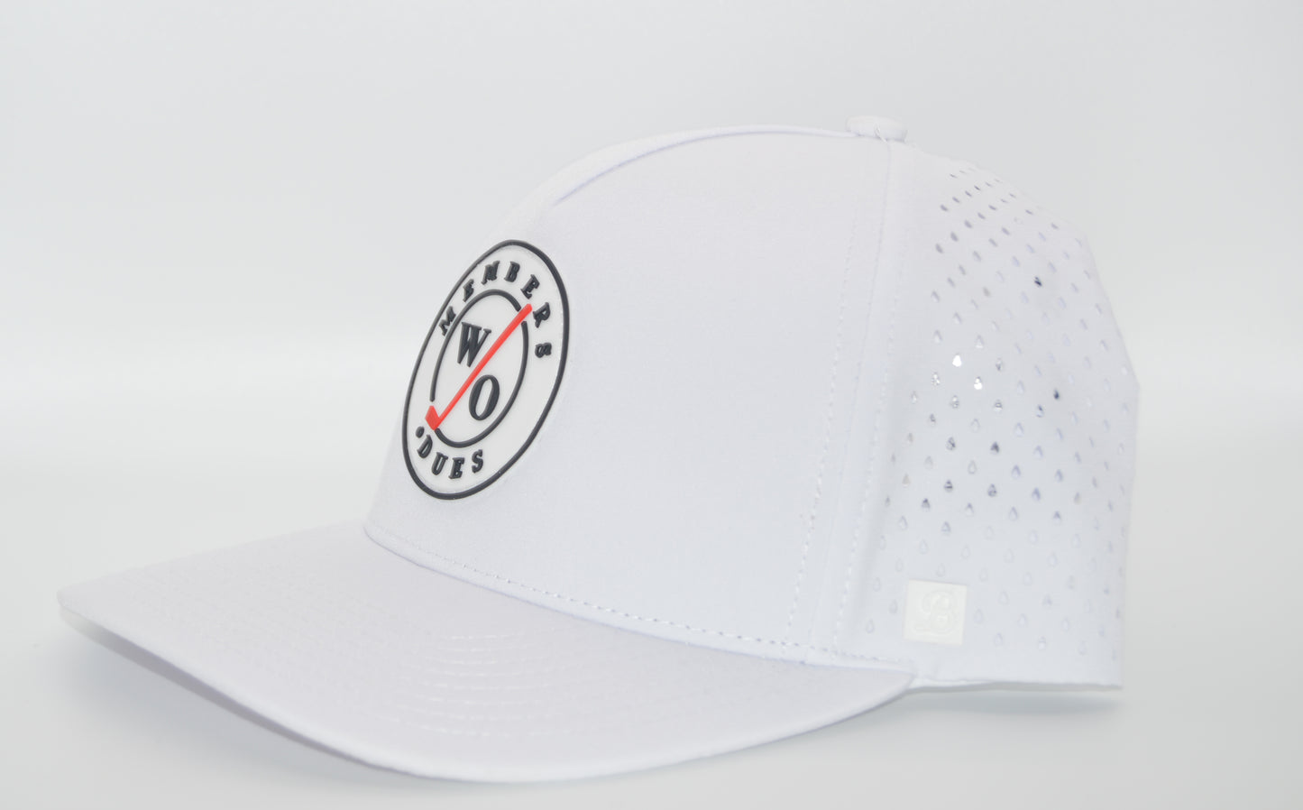 New Members Performance Rubber Label Lid Dues White Hat