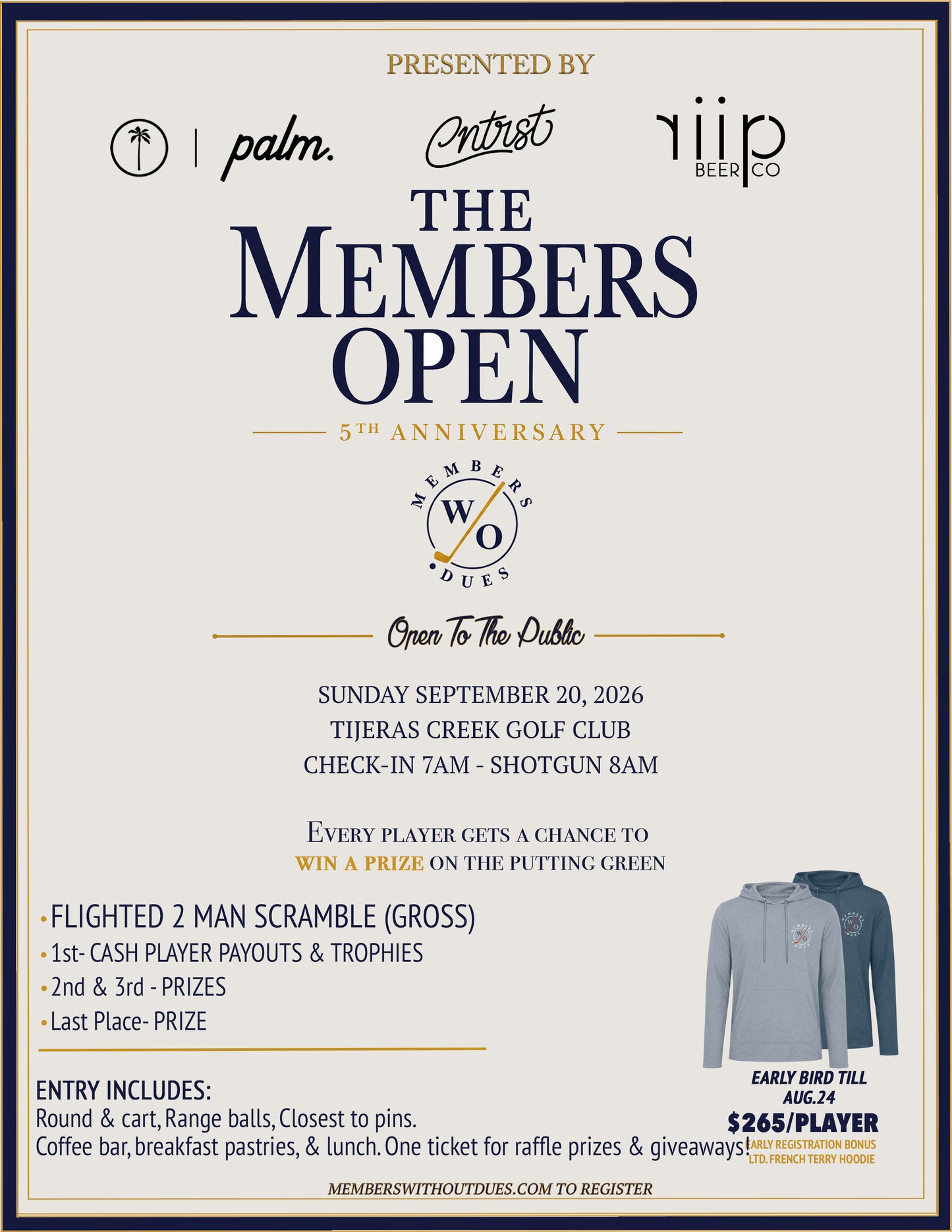 Members Open 2-Man Scramble Event @ Tijeras Creek September 20th