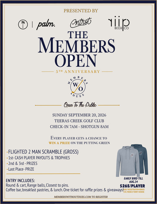 Members Open 2-Man Scramble Event @ Tijeras Creek September 20th (PER PLAYER)