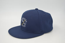 Load image into Gallery viewer, Members W/O Dues Dimple Hat Navy Gold Letter
